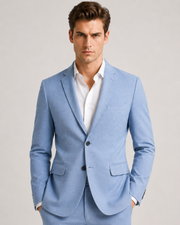 BRAVON Men's Light Blue Premium Blazer