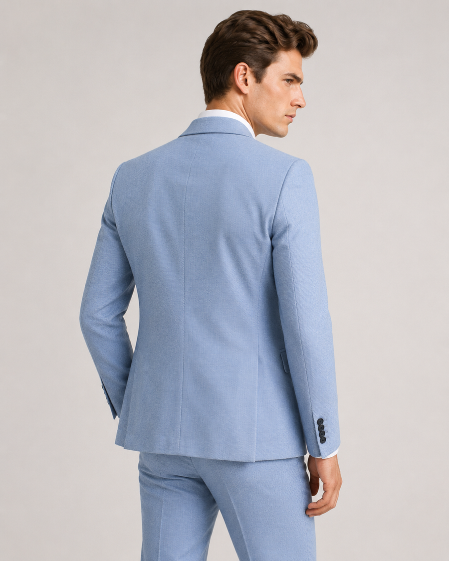 BRAVON Men's Light Blue Premium Blazer