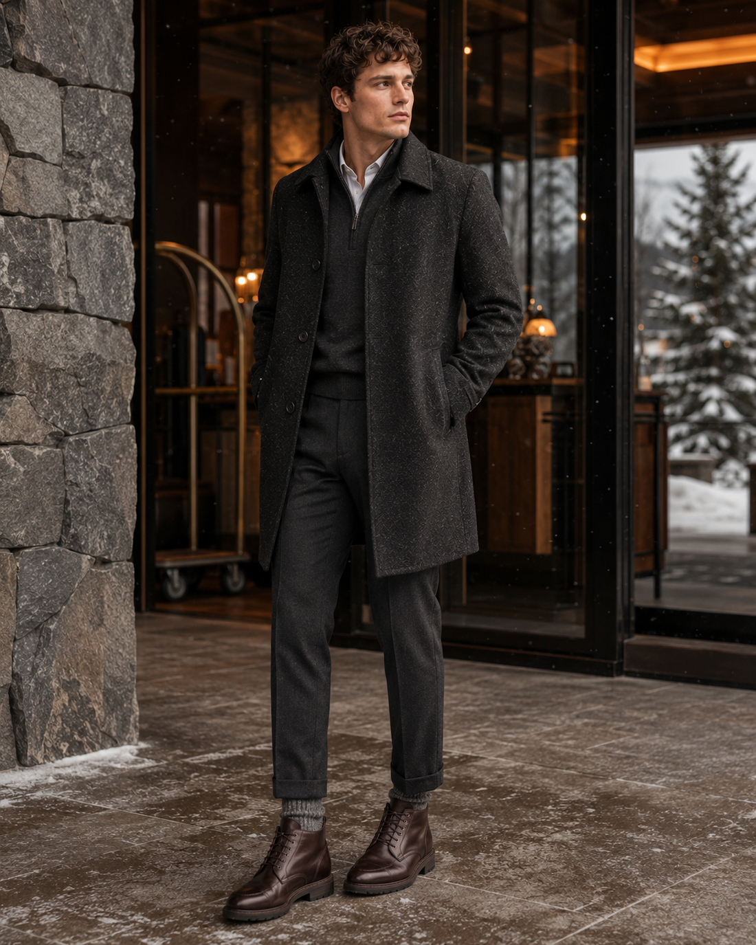 Coat with boots and socks