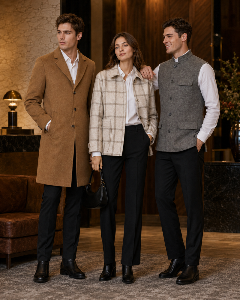 Formal coat outfit detail